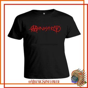 MINISTRY BAND LOGO BLACK RED UNISEX NWT